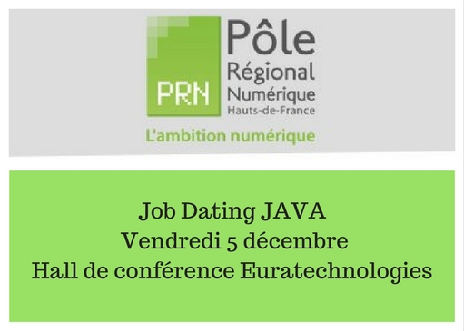 Job Dating JAVA le vendredi 5 décembre au Hall de conférence Euratechnologies à Lille